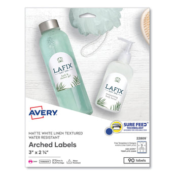 Textured Arched Print-to-the-Edge Labels, Laser Printers, 3 x 2.25, White, 9/Sheet, 10 Sheets/Pack Flipcost Flipcost