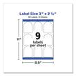 Textured Arched Print-to-the-Edge Labels, Laser Printers, 3 x 2.25, White, 9/Sheet, 10 Sheets/Pack Flipcost Flipcost