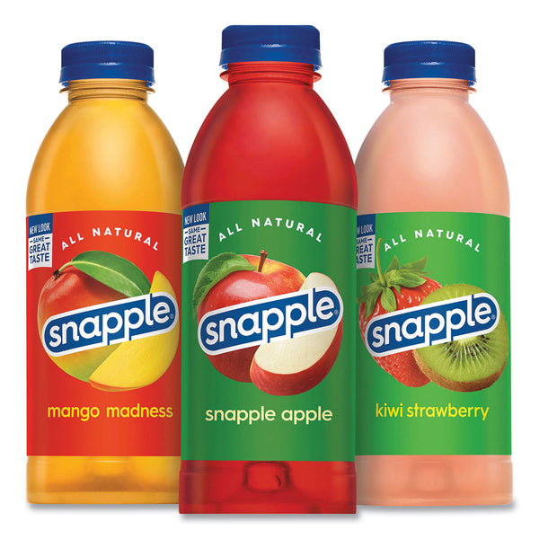 Juice Drink Variety Pack, Snapple Apple, Kiwi Strawberry, Mango Madness, 20 oz Bottle, 24/Carton, Ships in 1-3 Business Days