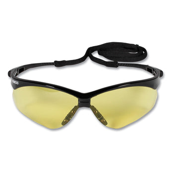 KleenGuard™ Nemesis Safety Glasses, Black Frame, Amber Lens
