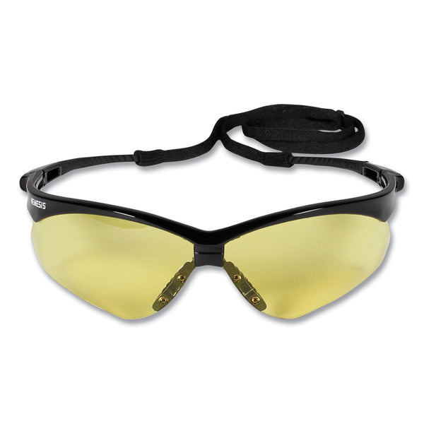 KleenGuard™ Nemesis Safety Glasses, Black Frame, Amber Lens