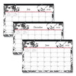 Blue Sky® Analeis Academic Year Desk Pad Calendar, Floral Artwork, 17 x 11, White/Black/Pink Sheets, 12-Month (July to June): 2023-2024
