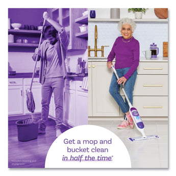 PROCTER & GAMBLE PowerMop Starter Kit, 15.4 x 5.3 White/Purple Cloth Head, 26