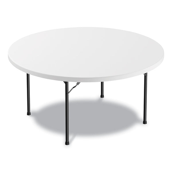 ALERA Round Plastic Folding Table, 60" Diameter x 29.25h, White