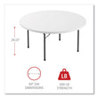 ALERA Round Plastic Folding Table, 60" Diameter x 29.25h, White