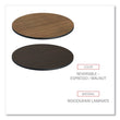 ALERA Reversible Laminate Table Top, Round, 35.5" Diameter, Espresso/Walnut