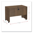 ALERA Alera Valencia Series Mobile Workstation Desk, 41.38" x 23.63" x 30", Modern Walnut