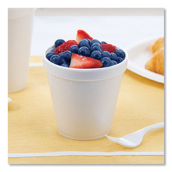 DART Foam Containers, Squat, 16 oz, White, 25/Bag, 20 Bags/Carton