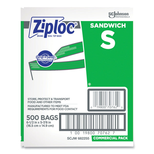 Resealable Sandwich Bags, 1.2 mil, 6.5" x 6", Clear, 500/Box