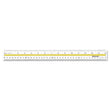 Acrylic Data Highlight Reading Ruler With Tinted Guide, 15" Long, Clear/Yellow