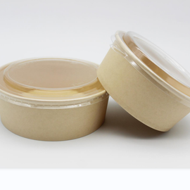 Factory Custom Biodegradable Round Bamboo Paper Food Container Take Away Disposable Salad Bowls With Lid